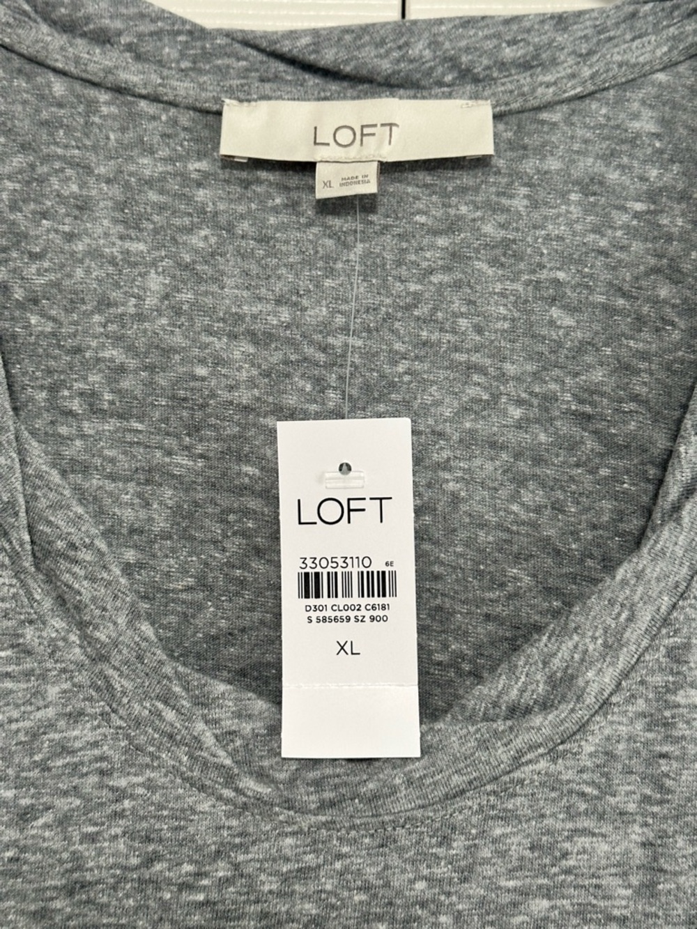 Ann Taylor LOFT Twist Scoop‎ Neck Tank Top in Coastal Grey Size XL NWT - Picture 3 of 5